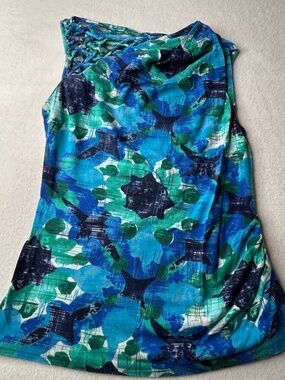 Anthropologie Vanessa Virginia Ruched Side tank Top XS Floral Print Women
